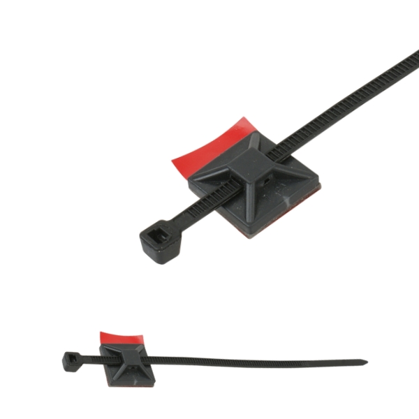 NL-3BA-ZD2 2-Piece Adhesive Cable Tie,PA66 Black
